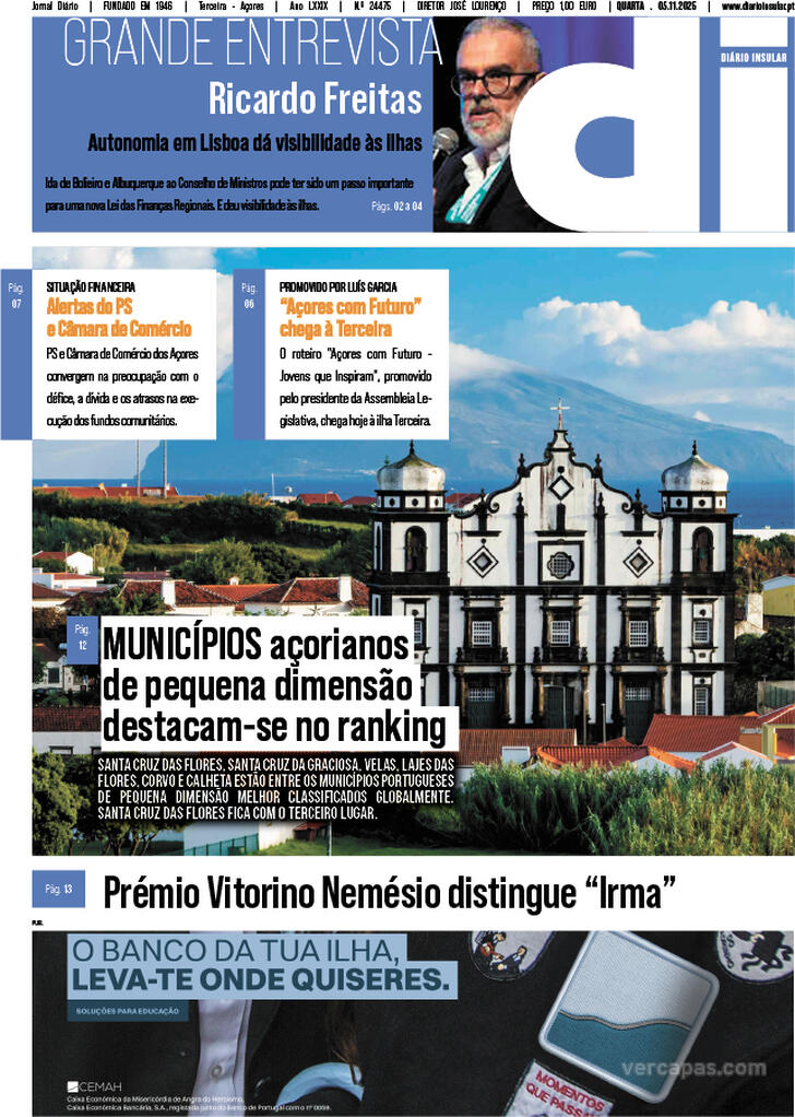 Capa Dirio Insular - 2025-11-05