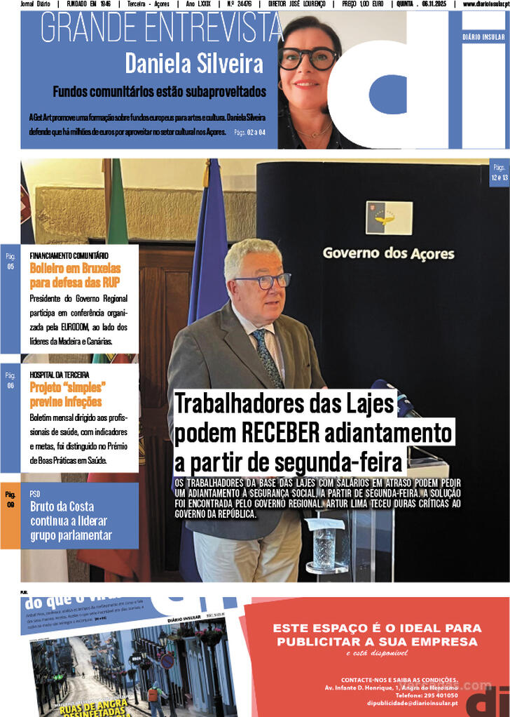Capa Dirio Insular - 2025-11-06