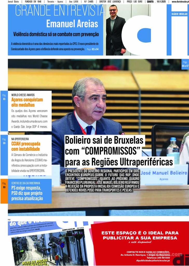 Capa Dirio Insular - 2025-11-19