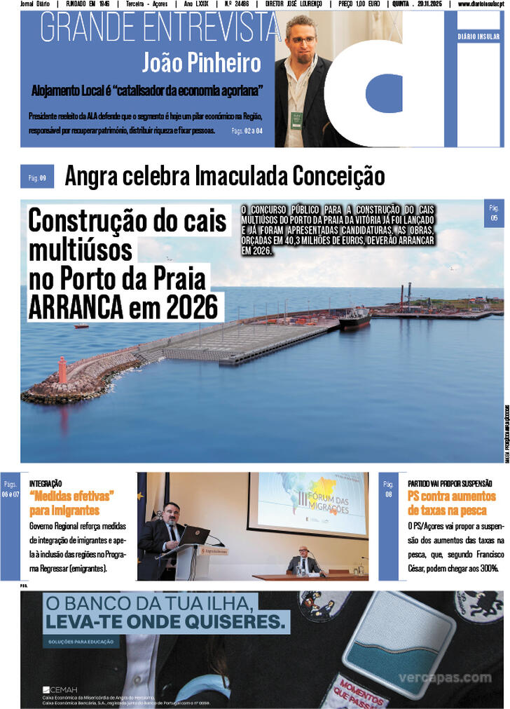 Capa Dirio Insular - 2025-11-20