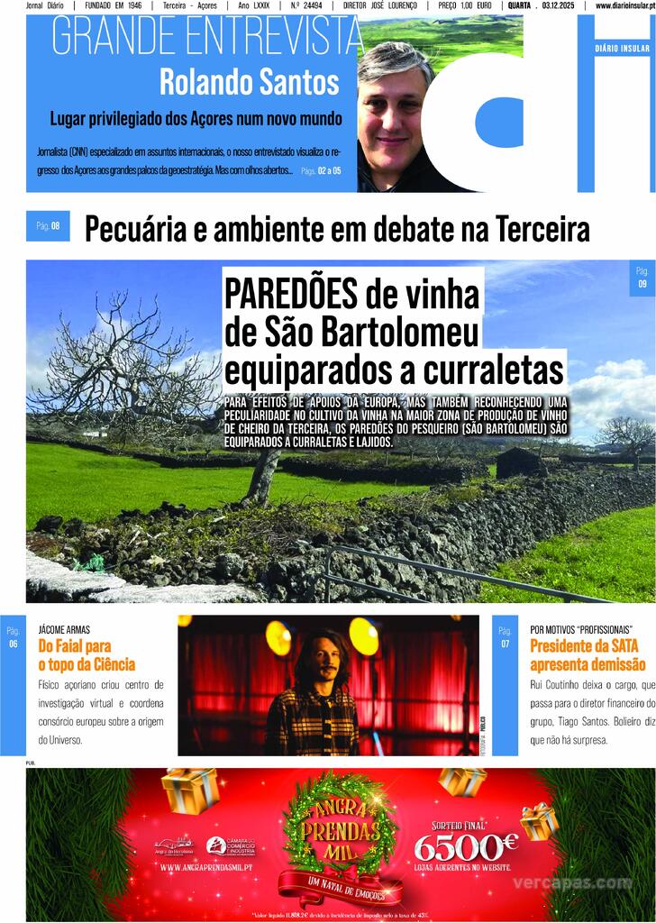 Capa Dirio Insular - 2025-12-03