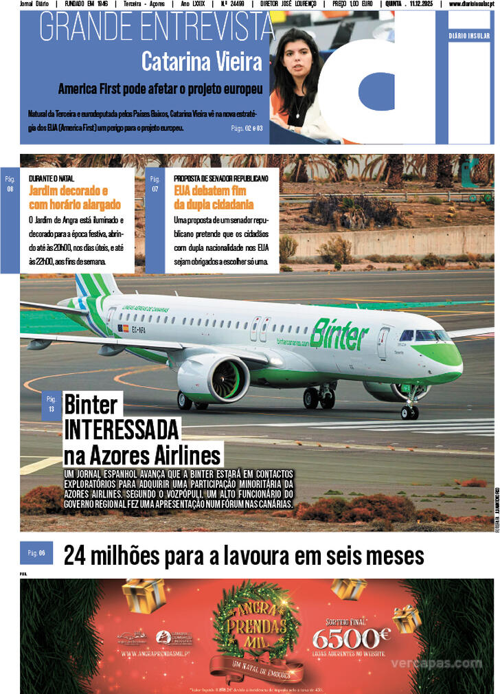 Capa Dirio Insular - 2025-12-11