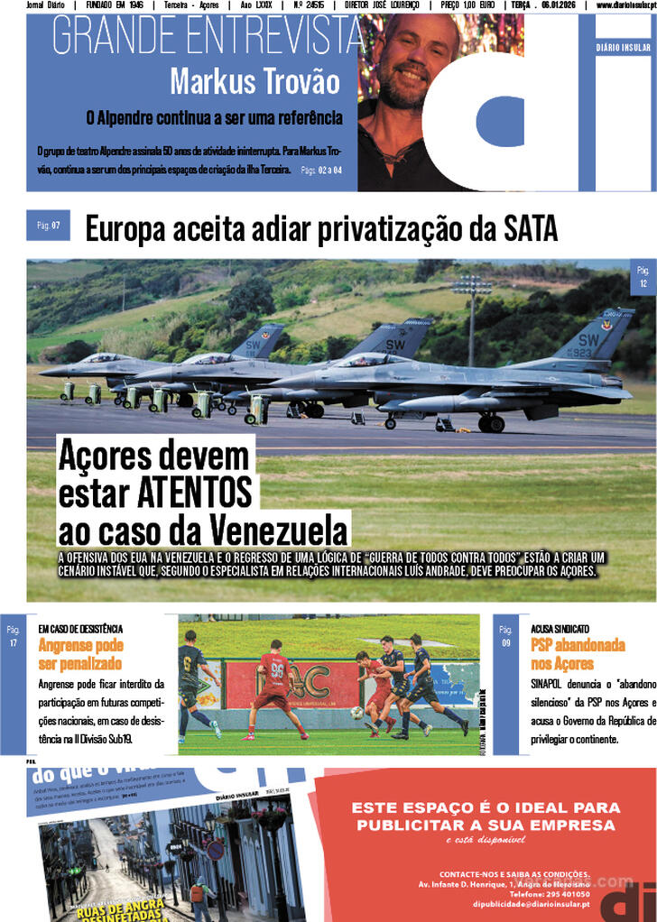 Capa Di�rio Insular - 2026-01-06