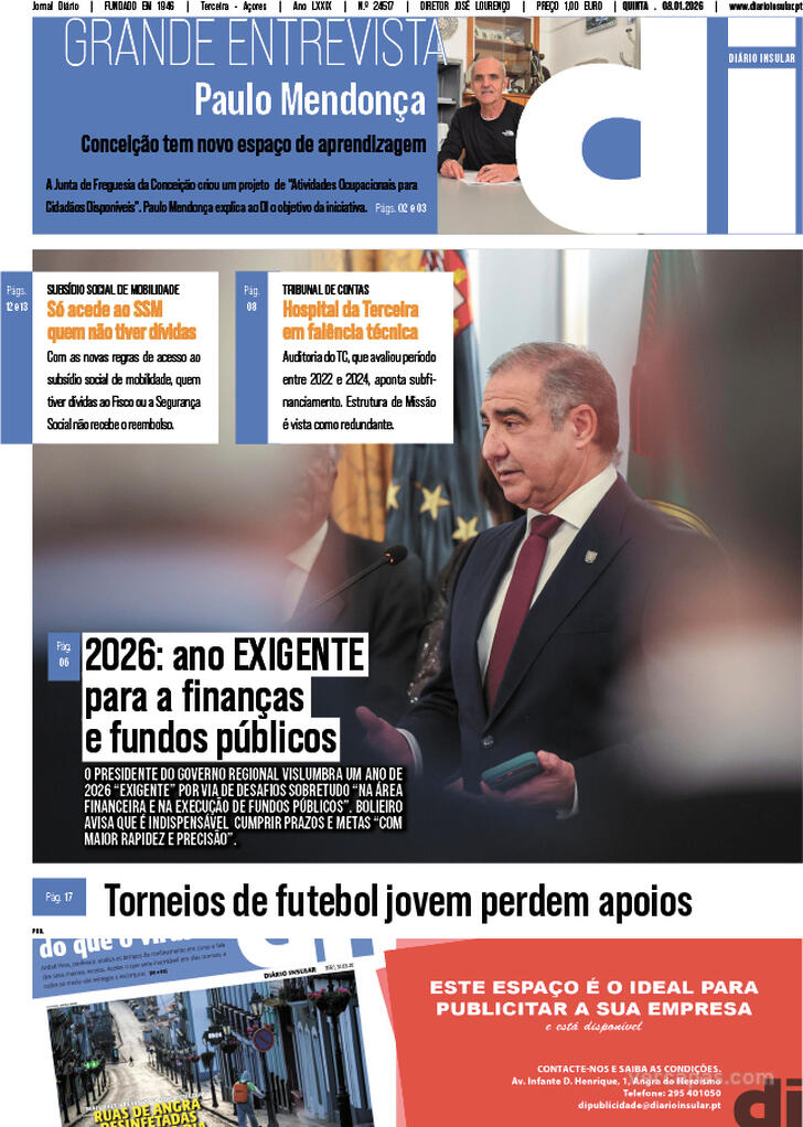 Capa Di�rio Insular - 2026-01-08