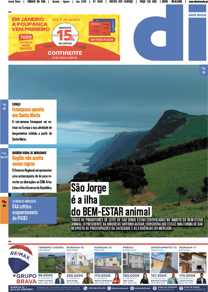Capa Di�rio Insular - 2026-01-09