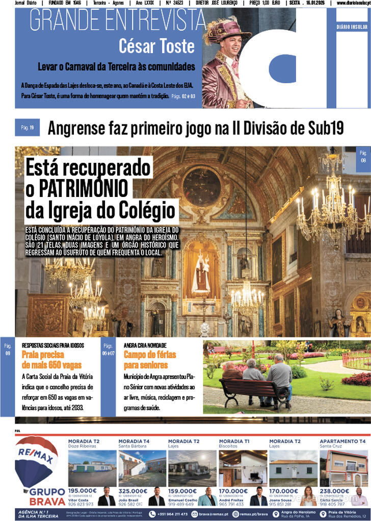 Capa Di�rio Insular - 2026-01-16