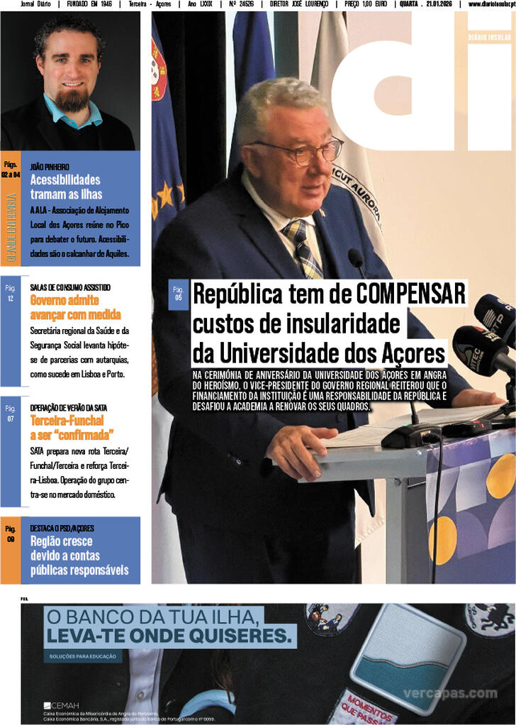 Capa Di�rio Insular - 2026-01-21