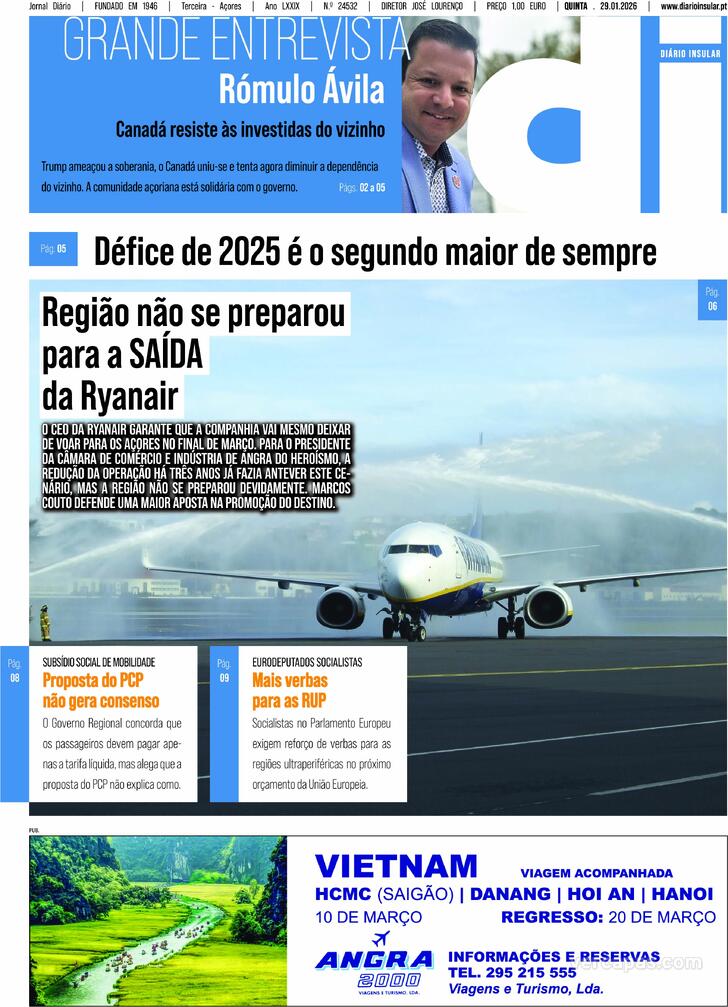 Capa Di�rio Insular - 2026-01-29