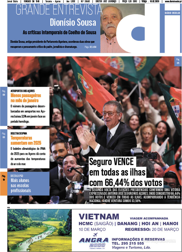 Capa Di�rio Insular - 2026-02-10