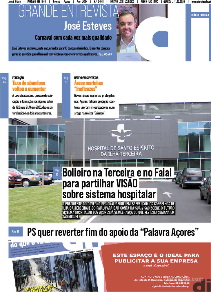 Capa Di�rio Insular - 2026-02-11
