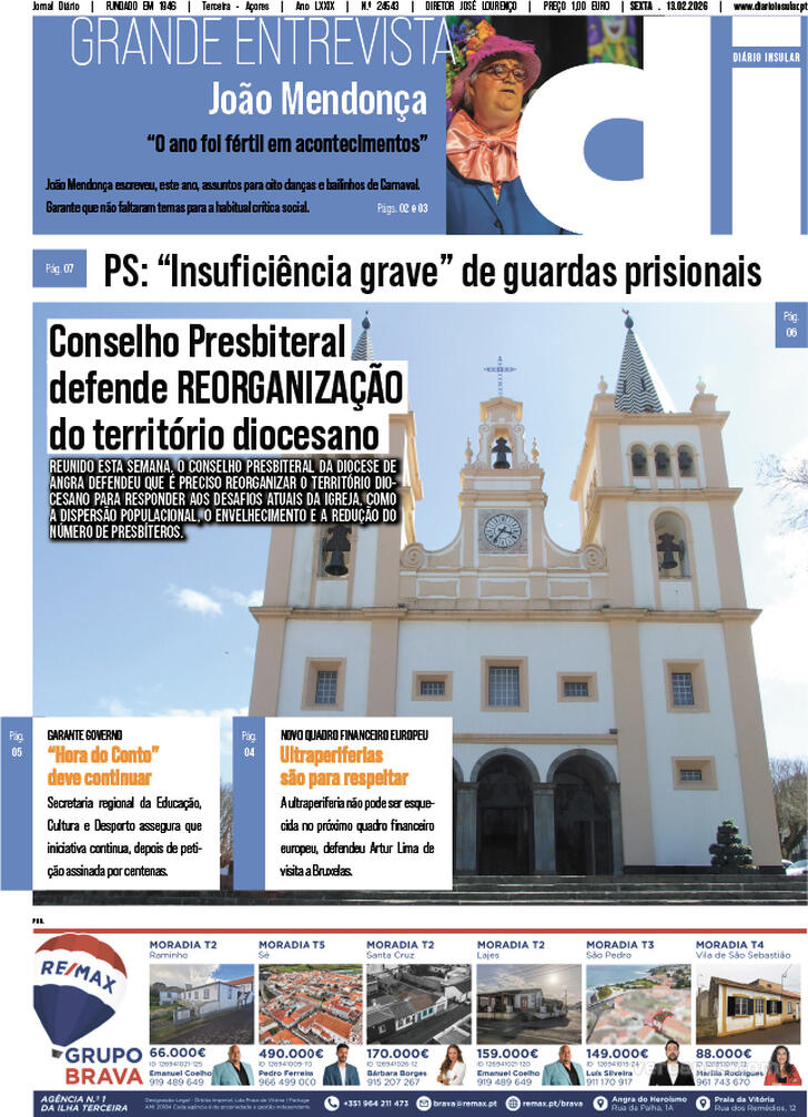 Capa Di�rio Insular - 2026-02-13