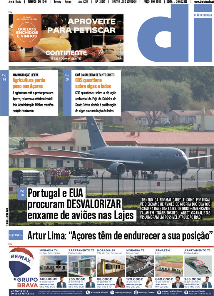 Capa Di�rio Insular - 2026-02-20