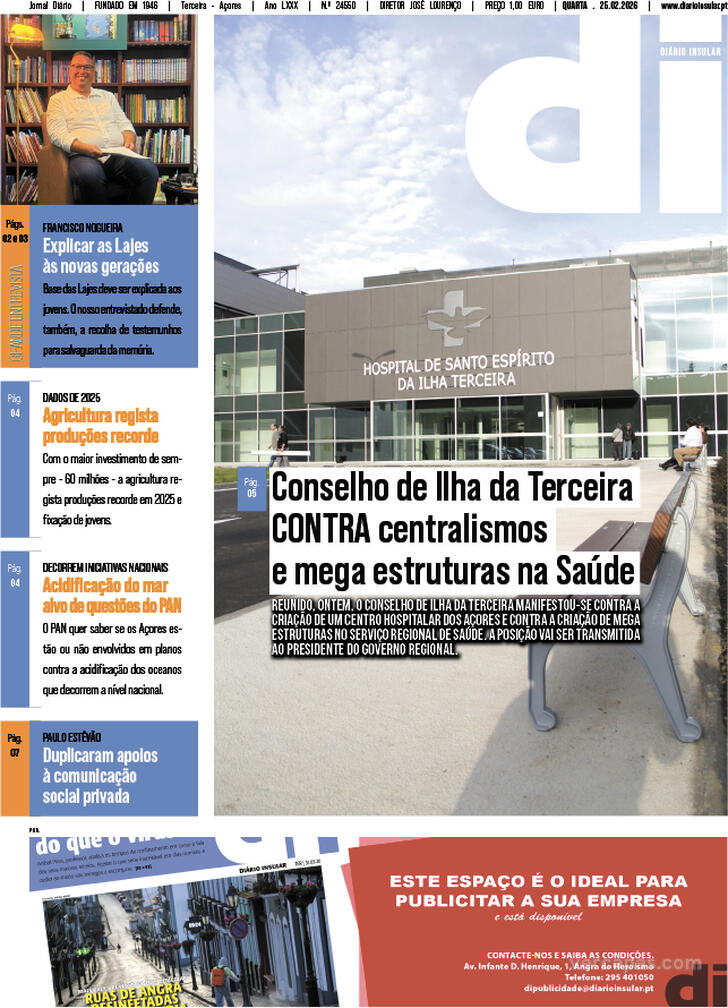 Capa Di�rio Insular - 2026-02-25