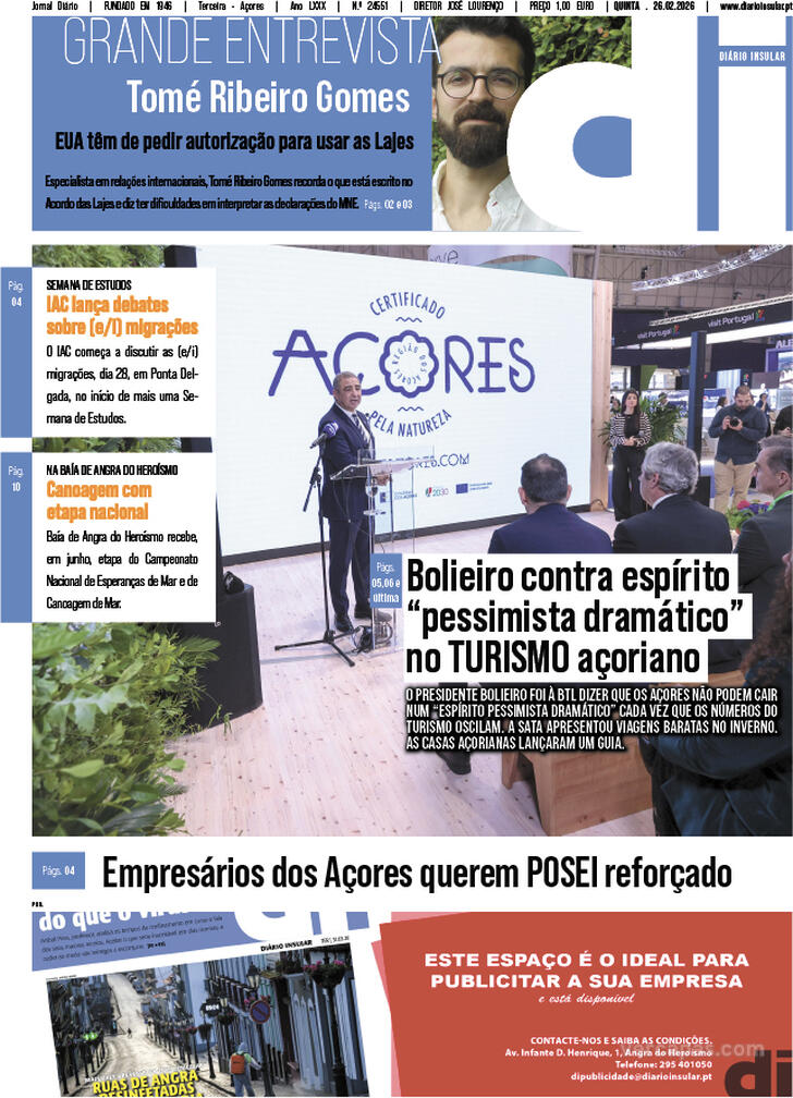 Capa Di�rio Insular - 2026-02-26