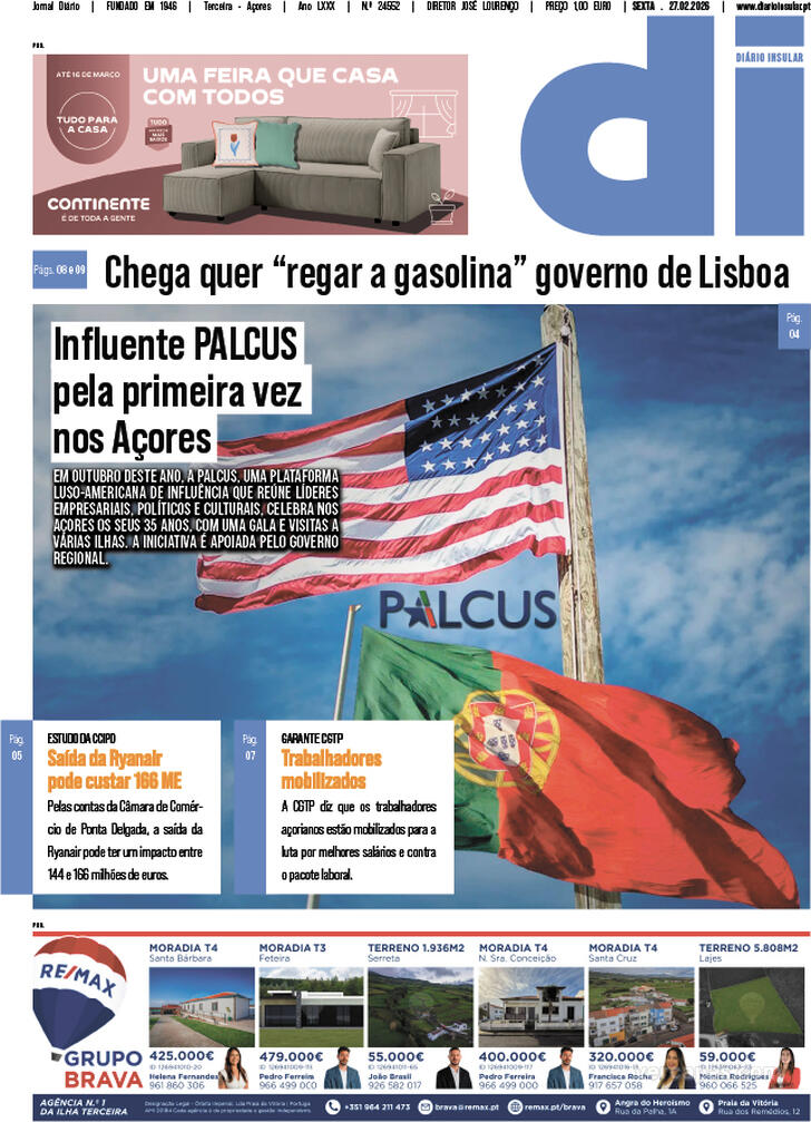 Capa Di�rio Insular - 2026-02-27