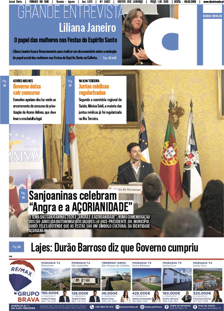 Capa Di�rio Insular - 2026-03-06