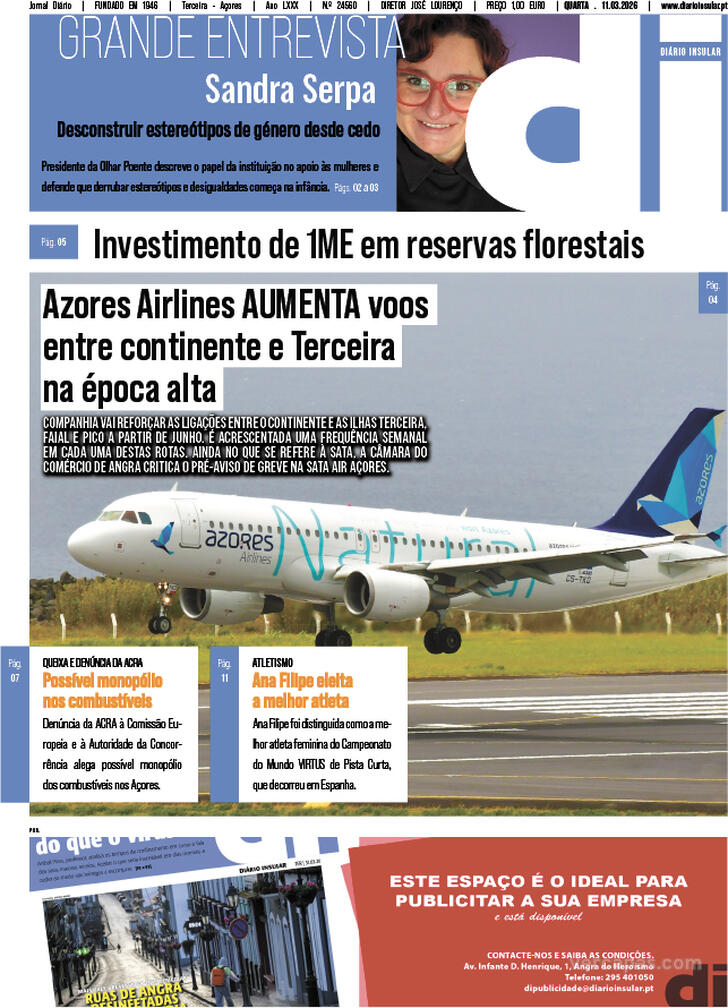 Capa Di�rio Insular - 2026-03-11