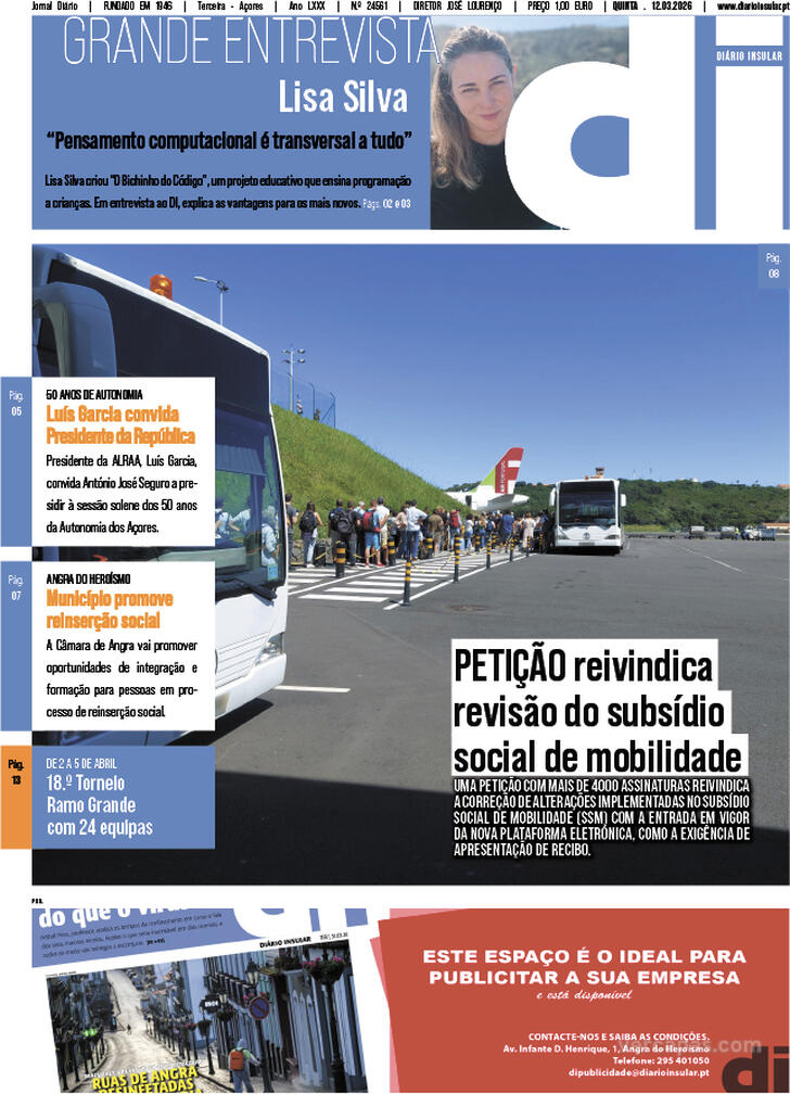 Capa Di�rio Insular - 2026-03-12