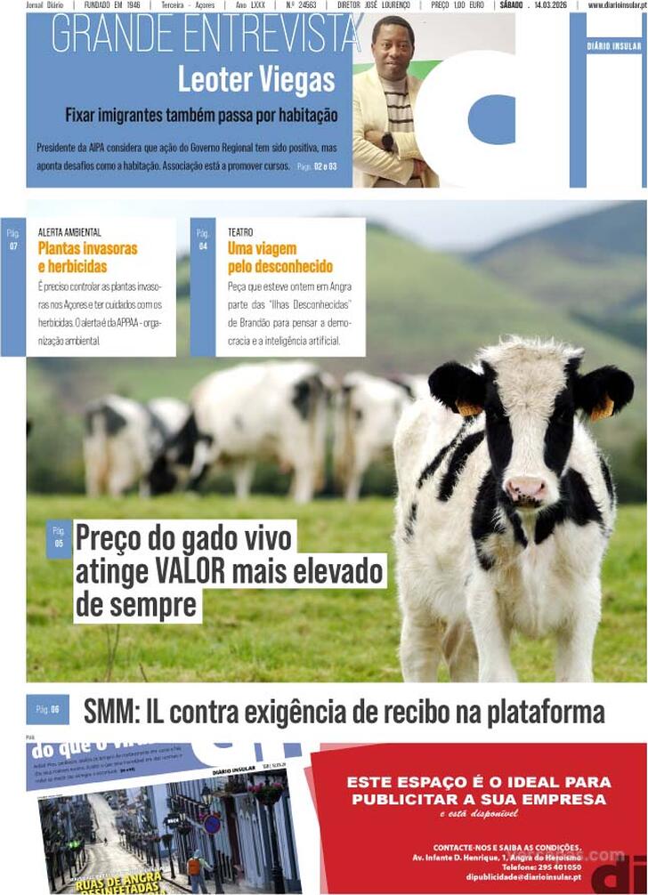 Capa Di�rio Insular - 2026-03-14