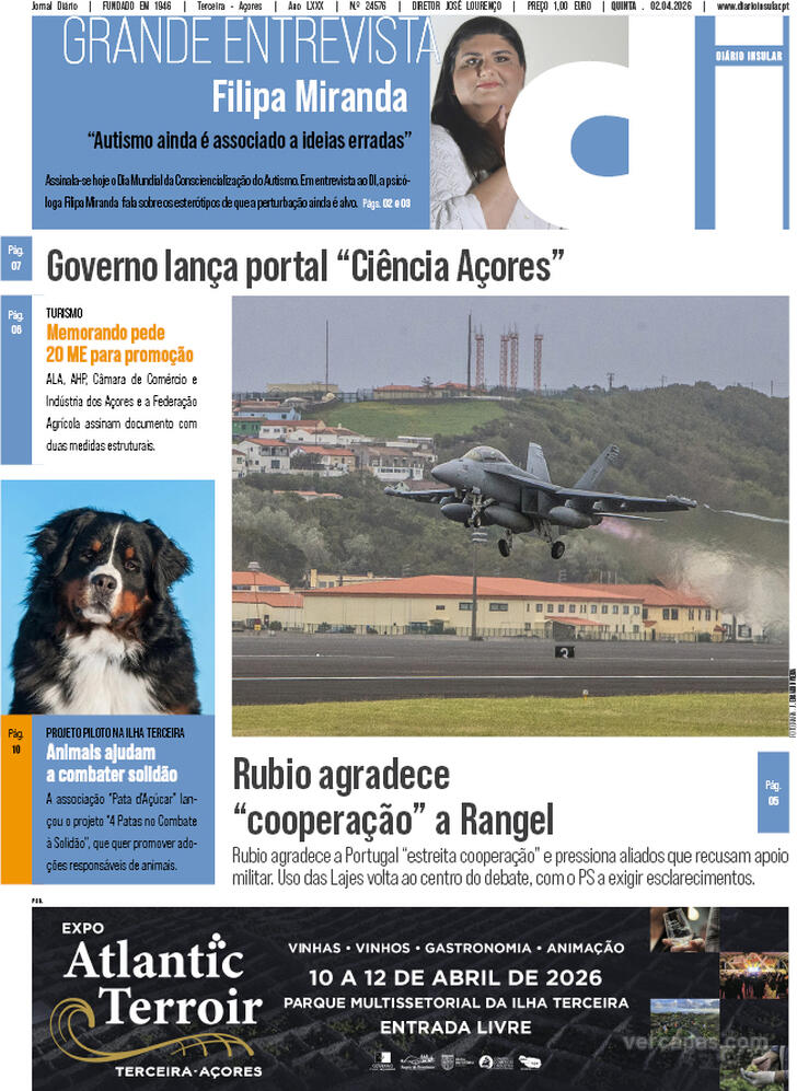 Capa Di�rio Insular - 2026-04-02