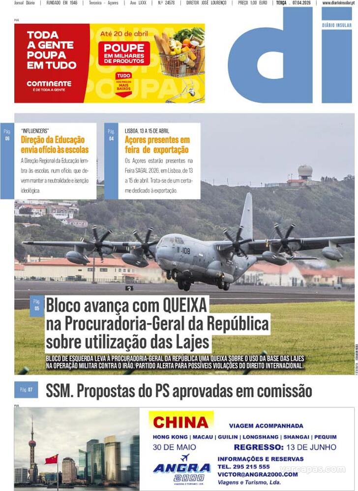 Capa Di�rio Insular - 2026-04-07