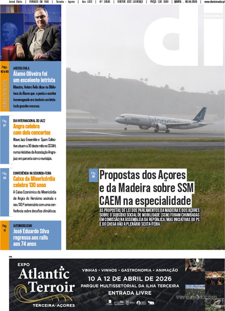 Capa Di�rio Insular - 2026-04-09