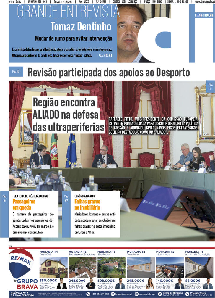 Capa Di�rio Insular - 2026-04-10