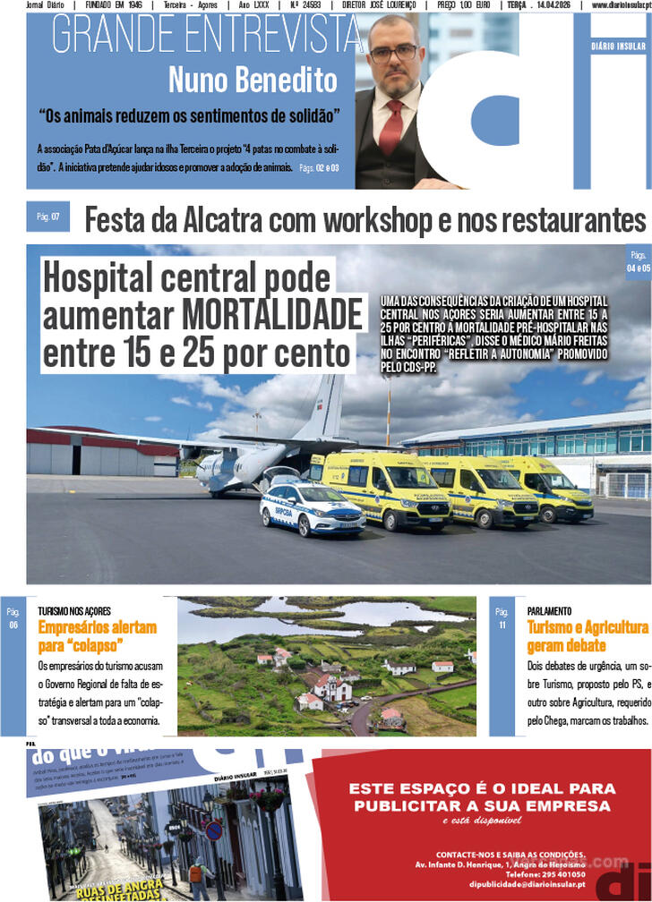 Capa Di�rio Insular - 2026-04-14