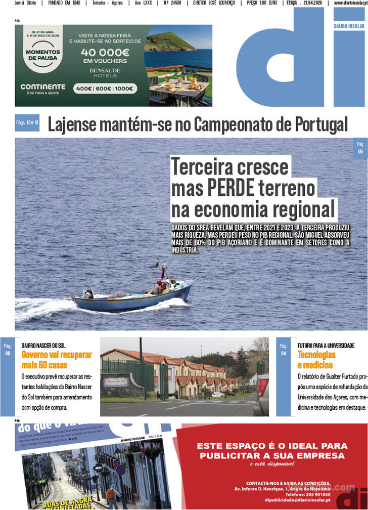 Capa Di�rio Insular - 2026-04-21