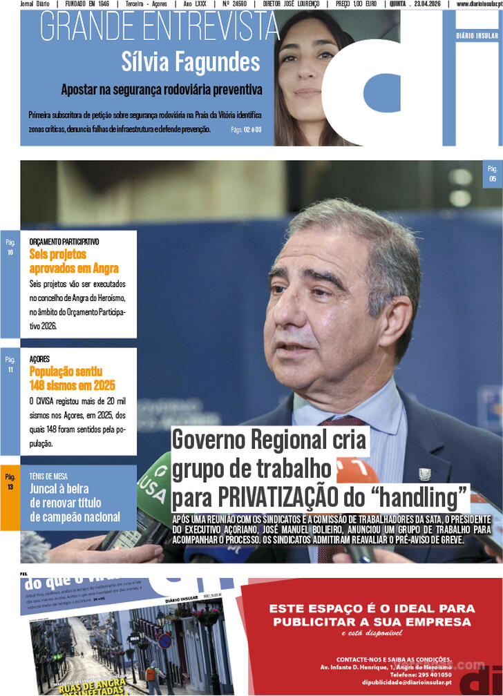Capa Di�rio Insular - 2026-04-23