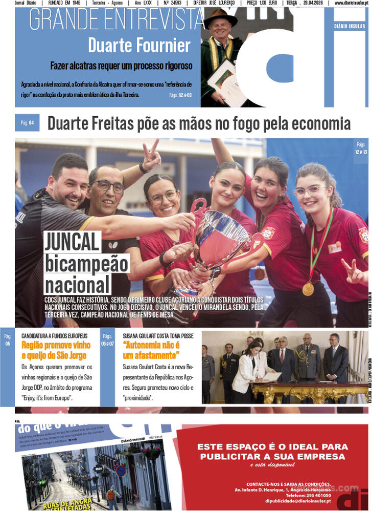 Capa Di�rio Insular - 2026-04-28