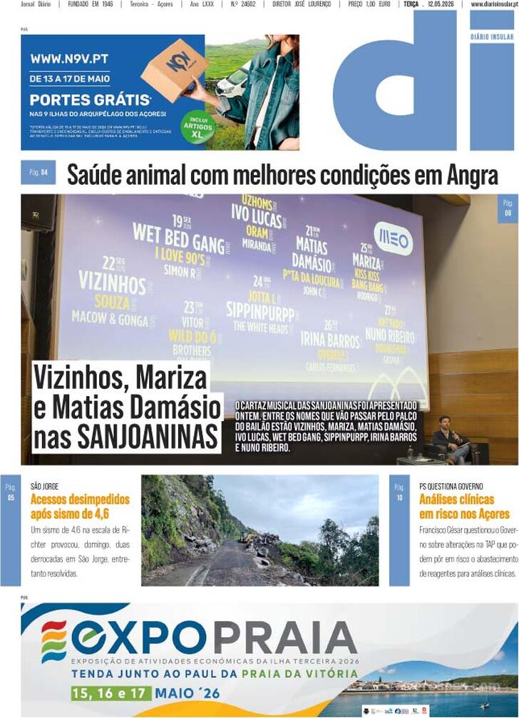 Capa Di�rio Insular - 2026-05-12
