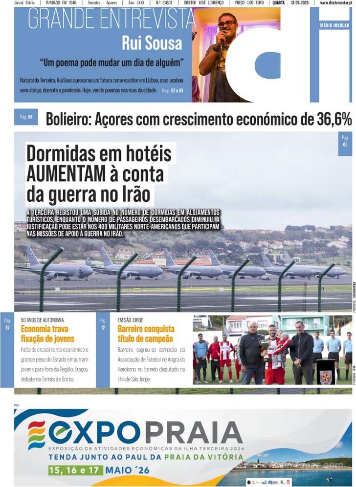 Capa Di�rio Insular - 2026-05-13