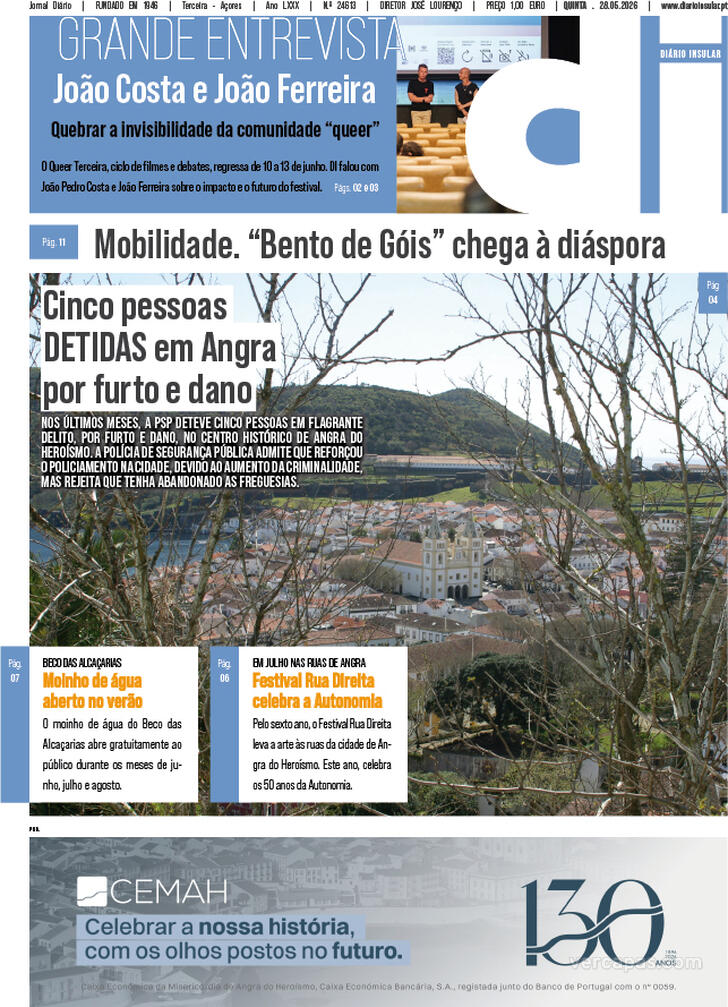 Capa Di�rio Insular - 2026-05-28