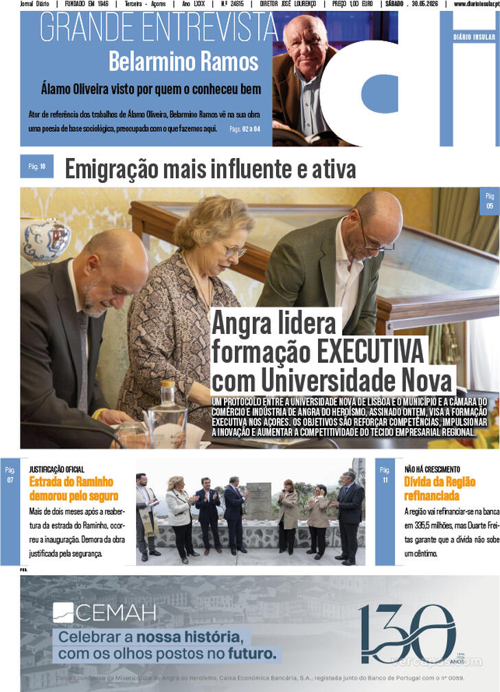 Capa Di�rio Insular - 2026-05-30