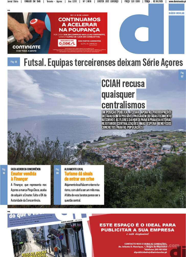 Capa Di�rio Insular - 2026-06-02