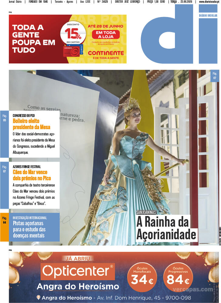 Capa Di�rio Insular - 2026-06-23