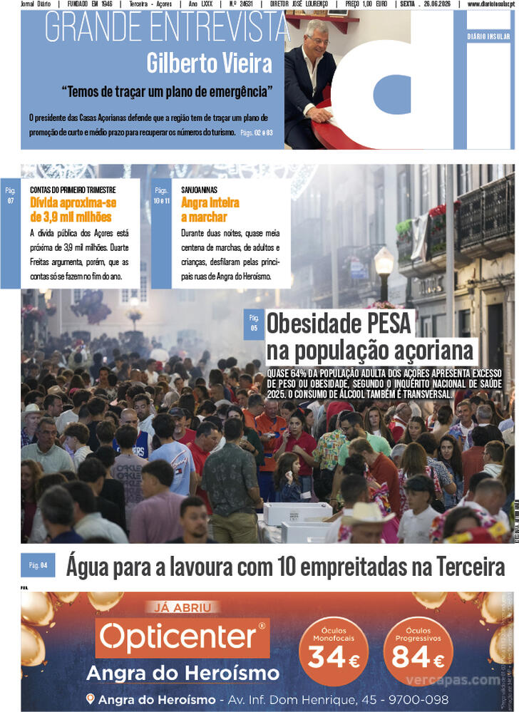 Capa Di�rio Insular - 2026-06-26