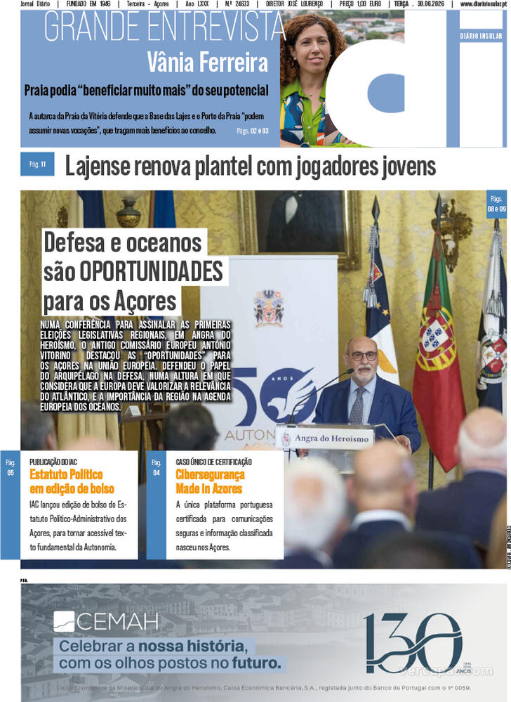 Capa Di�rio Insular - 2026-06-30