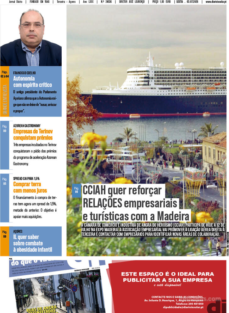 Capa Di�rio Insular - 2026-07-03