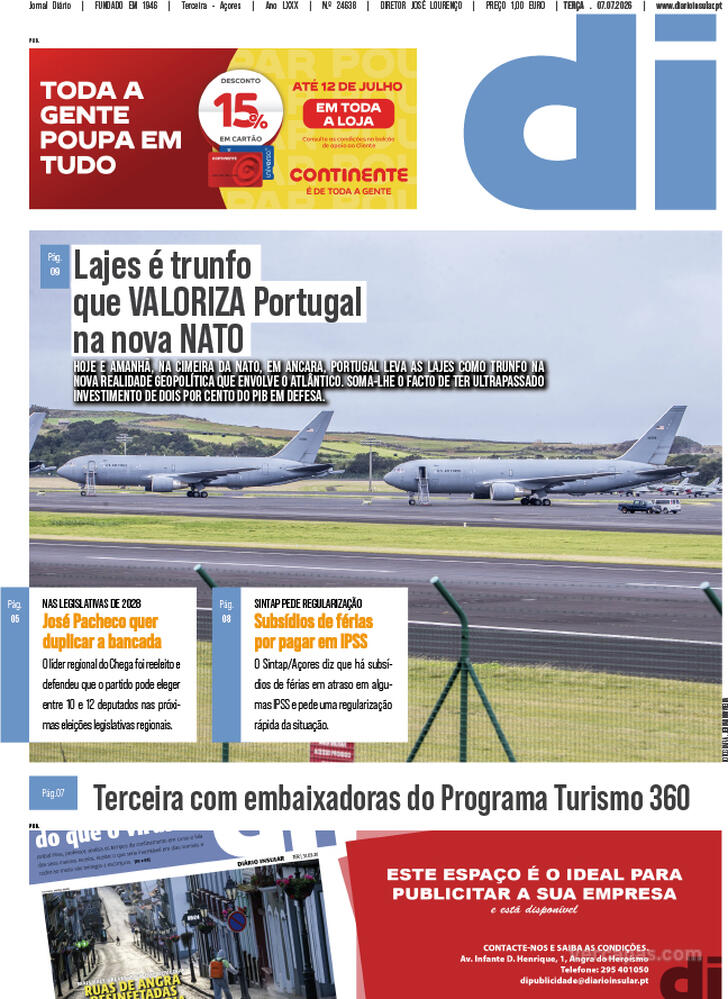 Capa Di�rio Insular - 2026-07-07