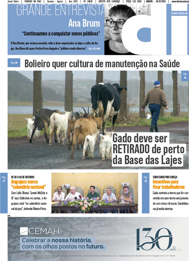 Capa Di�rio Insular - 2026-07-08