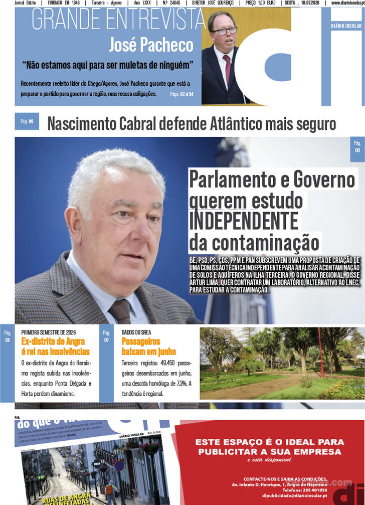 Capa Di�rio Insular - 2026-07-10