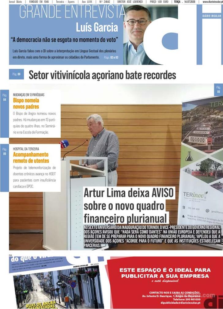 Capa Di�rio Insular - 2026-07-14