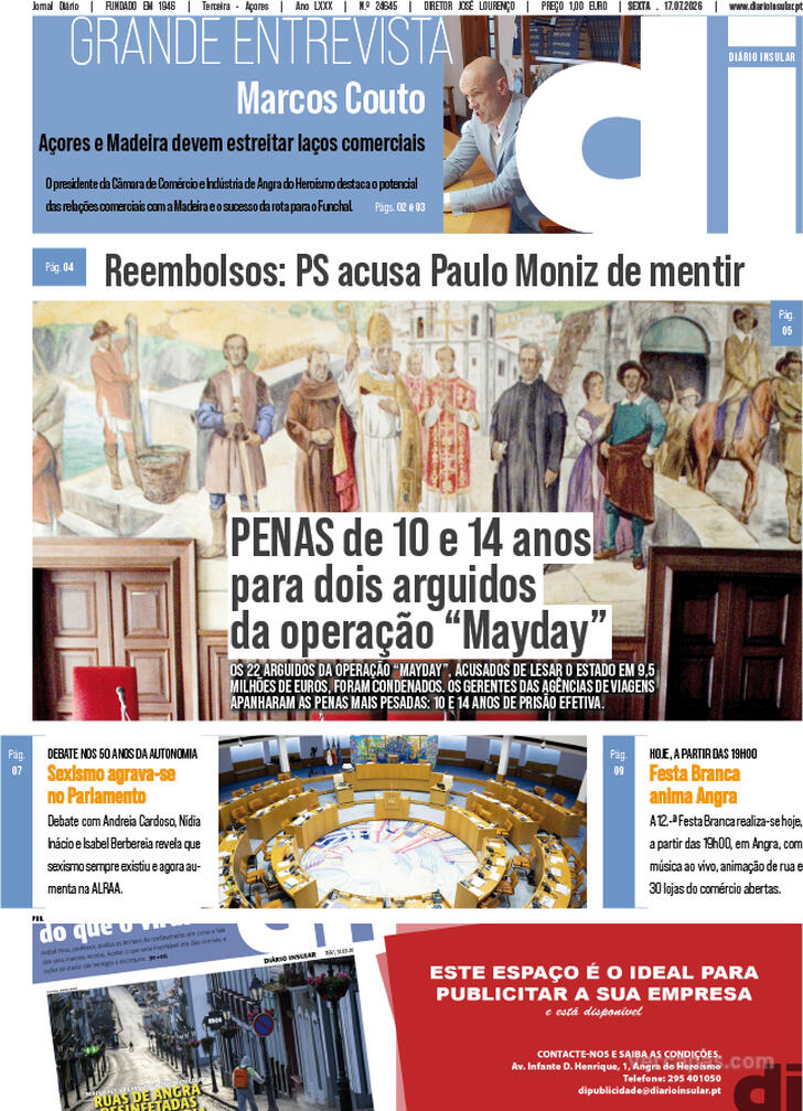 Capa Di�rio Insular - 2026-07-17