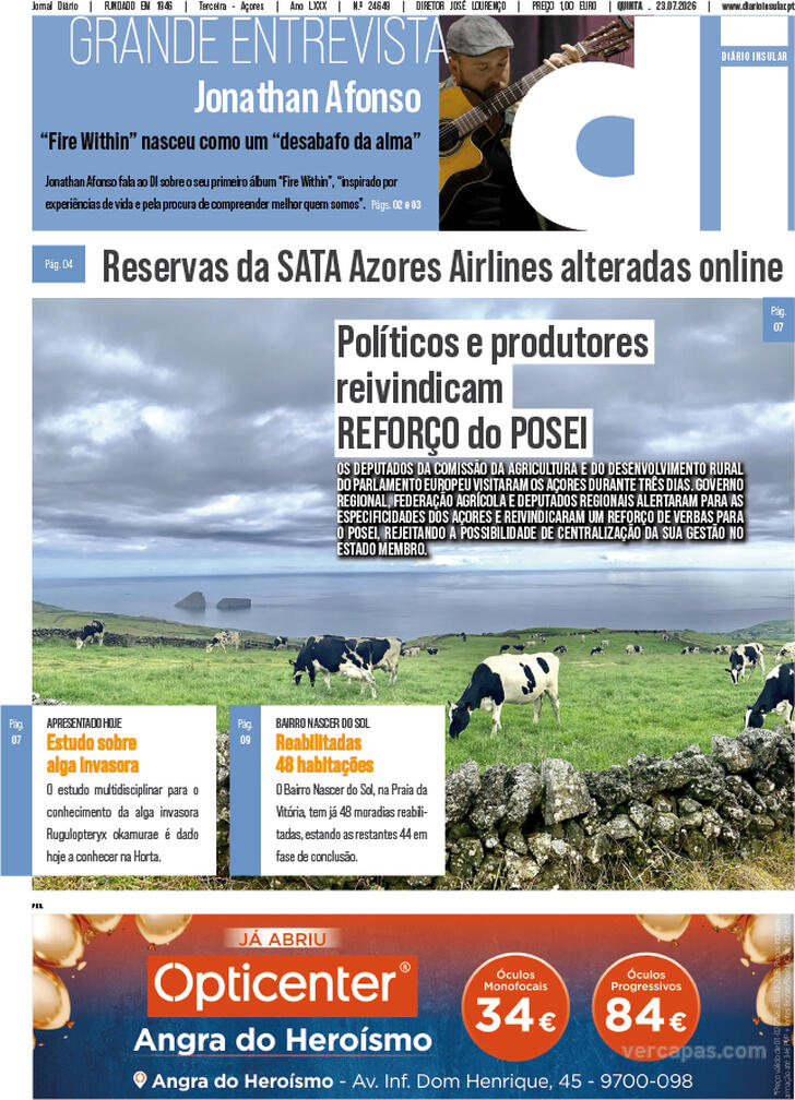 Capa Di�rio Insular - 2026-07-23