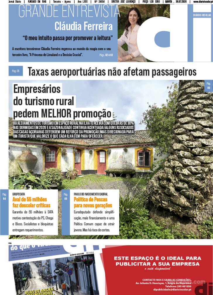 Capa Di�rio Insular - 2026-07-30