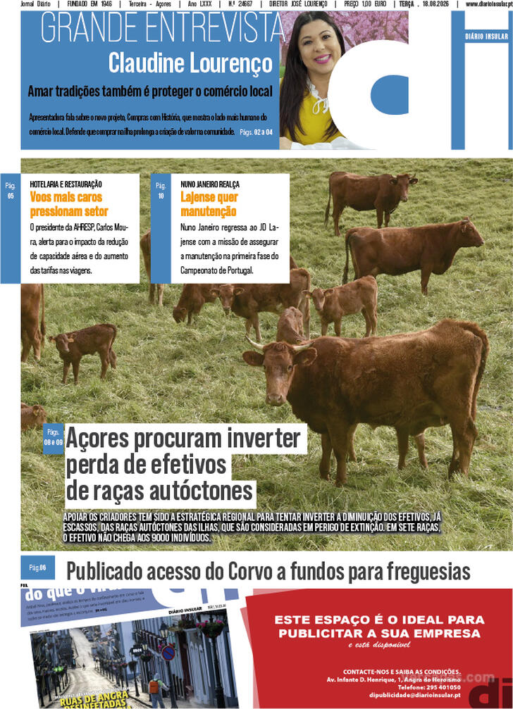 Capa Di�rio Insular - 2026-08-18
