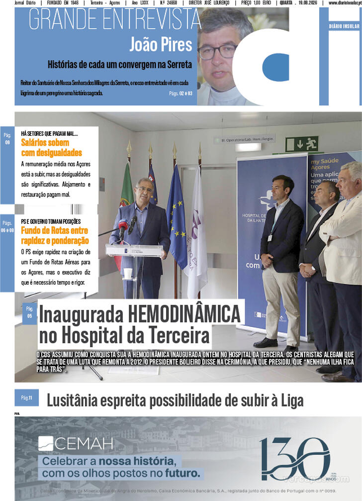 Capa Di�rio Insular - 2026-08-19
