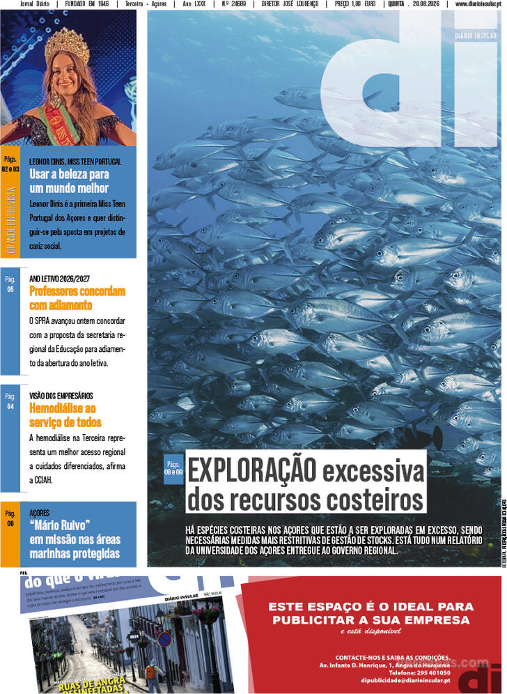 Capa Di�rio Insular - 2026-08-20